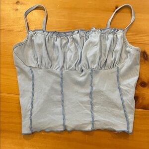 SHEIN Light Blue Gathered Camisole